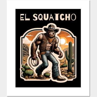 El Squatcho Western Bigfoot Funny Sasquatch Posters and Art